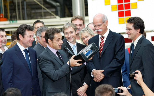 Nicolas Sarkozy et Dieter Zetsche président du groupe Daimler