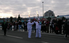 On a crois&eacute; la flamme olympique en chemin