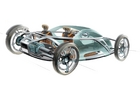 Toyota RLV 2006 (Renewable Lifestyle Vehicle ou, traduction libre: Style de vie renouvelable). La carrosserie est faite de bioplastiques translucides.