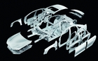 Le Audi Space Frame. Les diff&eacute;rentes parties du ch&acirc;ssis en aluminium.