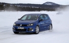 Colleague John LeBlanc’s turn to put the Golf R through its paces on one of the icy trails