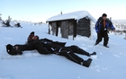 Colleagues Pierre Michaud and Éric Lefrançois take a break
