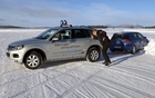 Never a dull moment for Raphael Lorenz and his Touareg/tow truck on test day