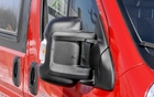 Featuring oversize, aerodynamic mirrors 
