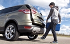 In theory, all you have to do to open the hatch is place your foot under the bumper.