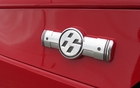 The FR-S logo evokes the flat pistons of the boxer engine and the famous Toyota AE86