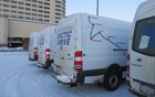 Lined up in Anchorage, Alaska, waiting to get started on the Sprinter Arctic Drive,