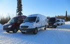 Our gaggle of Sprinters gathered at one of the few highway pull-offs that wasn't completely snowed-in.