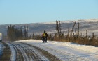 We also encountered this hardcore bicycle fanatic on our way back south, as he lounged in a tent by the side of the road.