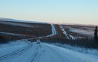The Alaskan Pipeline - which can be seen to the right - was a constant companion on the Dalton.