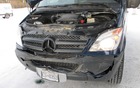 The damage done in a scary collision with an eighteen wheeler just outside of Denali National Park and Reserve.