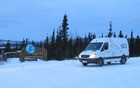 The Mercedes-Benz Sprinter's cameo appearance at the Arctic Circle on the way back to Anchorage.