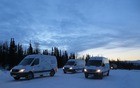 The Arctic Circle sky never failed to delight us as the sun rose that morning,