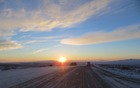 The sun sat low on the horizon for most of the morning as we drove from Coldfoot to Fairbanks.
