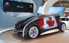 Le Toyota Fun-Vii Concept arborant fièrement le drapeau canadien